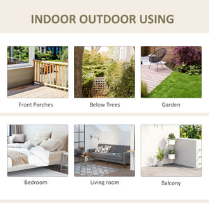 English Elm Outsunny 2-Person Macrame Hammock Chair With Soft Cushion - Stylish Boho Swing For Indoor & Outdoor Use W2225P174059-GIGA