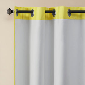 JLA Home Intelligent Design - Chevron Modern Chevron Room-Darkening Grommet Curtains — Bold Print, Noise Reduction, Easy Care Yellow ID40-553