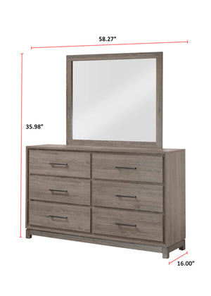 English Elm 1pc Contemporary 4-Drawer Storage Chest with Metal Handles and Luxe Metallic Accents for Bedroom Brown,Gray 61 L x 18.5 W x 38 H B2741P353149