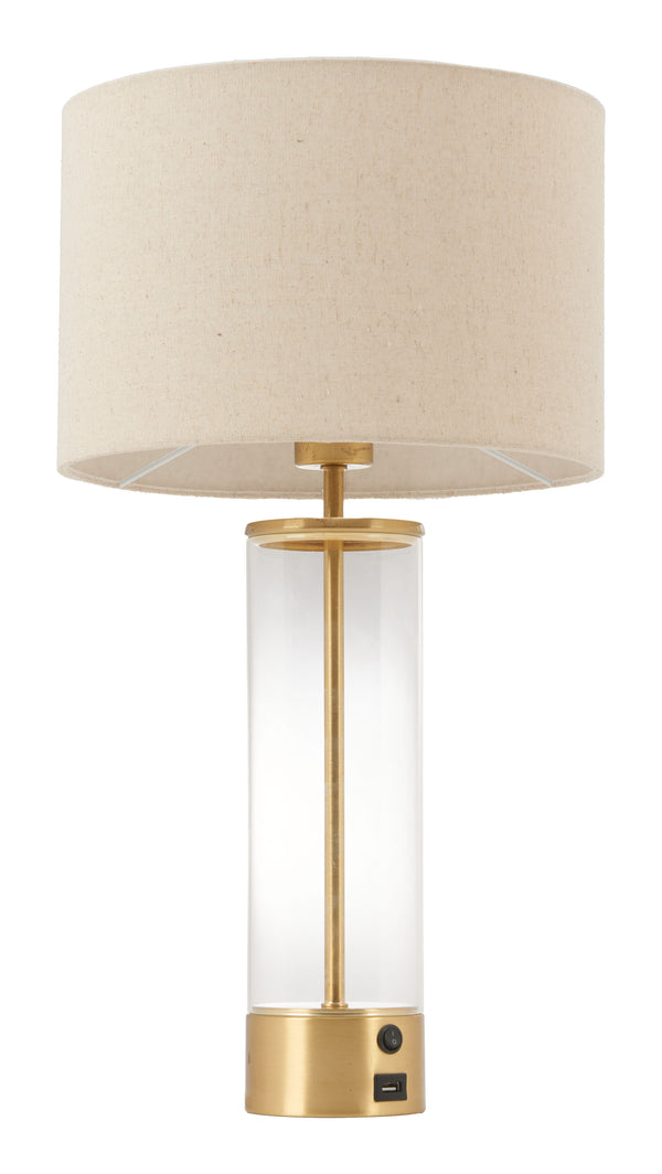 Zuo Modern Boreal Table Lamp: Chic Beige & Gold Modern Design For Stylish Home Décor & Versatile Lighting Solutions Beige Pvc,Steel 56181-zuo-modern