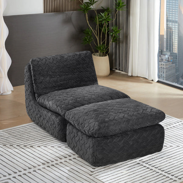 English Elm Liyasi Full Compression Swivel Sofa Chair With Ottoman - Cozy, Ergonomic Design For Relaxation & Style W820P312314