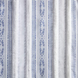 Madison Park Veronica  Poly Printed Curtain Panel with Tufted Stripe and Lining MP40-8462 White/Navy