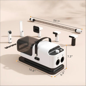 English Elm Pet Grooming Vacuum Dryer Clipper All in One Unit with Quiet 50db Motor T3971P503625