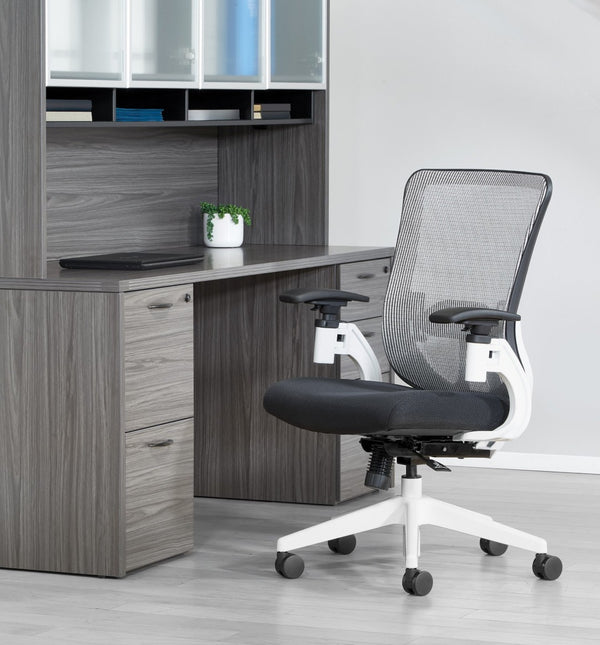 OSP Home Furnishings Vertical Mesh Back Ergonomic Manager Chair with Lumbar Support for Modern Office Use 889-3TW1N1421W