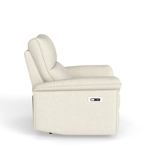 English Elm Wall Zero Wall Power Recliner Chair with Overstuffed Backrest, USB Type-C Charging Port, Space-Saving Electric Recliner for Small Rooms Beige+Grey W1028S00053