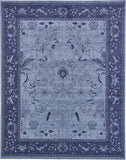 Unique Loom La Jolla Floral Machine Made Floral Rug Blue, Navy Blue 7' 10" x 10' 0"