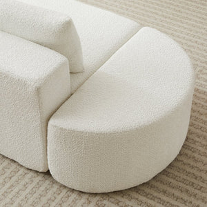English Elm 106.3-inch Chenille Modular Sectional with Curved Ottomans for Modern Living Spaces W3505P383963