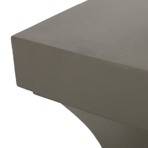 English Elm Christopher Knight Home® - ATHENA modern pedestal side table in lightweight concrete, minimalist outdoor/indoor accent, 17.25"w x 21.5"h Light Gray 67584.00LGRY