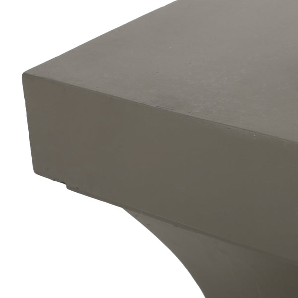 English Elm Christopher Knight Home® - ATHENA modern pedestal side table in lightweight concrete, minimalist outdoor/indoor accent, 17.25"w x 21.5"h Light Gray 67584.00LGRY
