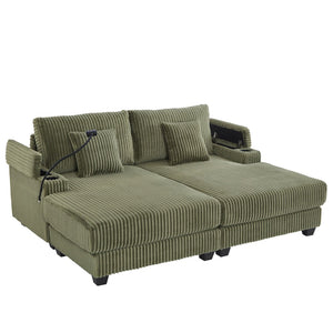 English Elm Swivel Barrel Accent Chair Chenille Tufted Round Club Seat for Living Room Lounge Green N719S002270F