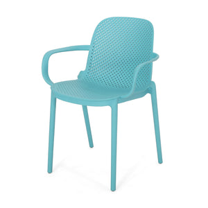 English Elm Christopher Knight Home® - GARDENIA Weather-Resistant Outdoor Dining Chair with Perforated Modern Design and Durable Polypropylene Frame Teal 33.5 L x 23.5 W x 23.5 H 68521.00T