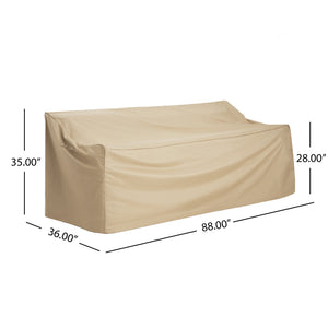 English Elm Christopher Knight Home® - SHILED Beige Patio 3-Seater Sofa Cover – Weatherproof, UV-Resistant Fabric, Lightweight & Durable Protection for Outdoor Furniture N775P230615B