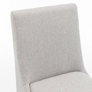 English Elm Modern Dining Chairs Set of 2 Light Gray Tufted Linen Upholstered Seats with Solid Wood Legs, 300lb Capacity, Versatile Accent Dining Chairs for Home & Restaurant W2200P152210