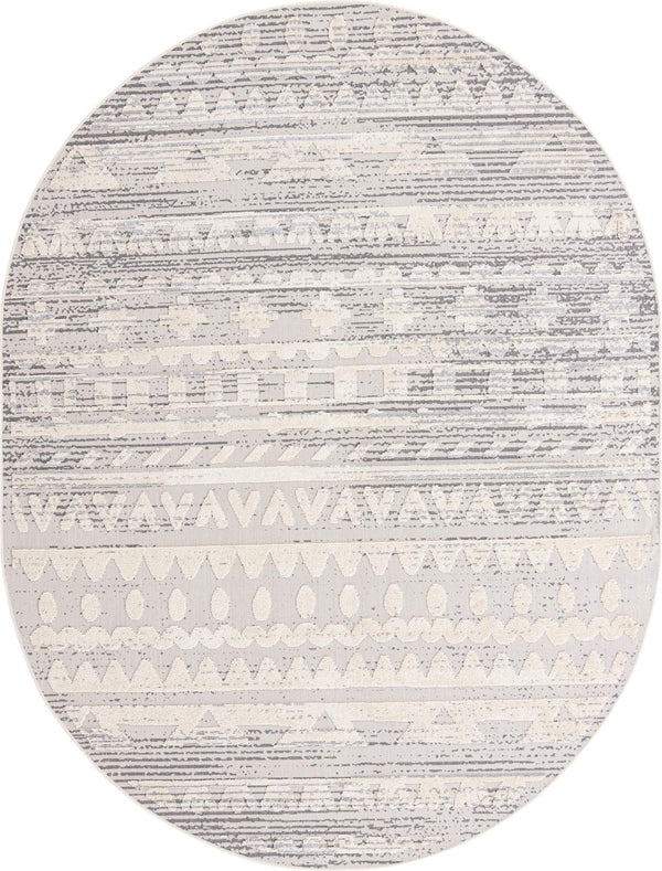 Unique Loom Arlo Avery Machine Made Tribal Rug Sandy Beige, Blue/Gray 7' 10" x 10' 0"