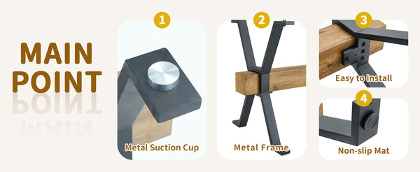 English Elm Elegant Transparent Tempered Glass Dining Table 79"x31.5" with X-Frame Black Metal Legs, Sleek MDF Beam, Seats 6-10 W1151S03586