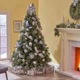 Christopher Knight Home® - Noble House - - 9' Cashmere And Snow Bristle Mixed Tree With 105 Pine Cones And 1200Clear Lights-Ul,2317Tips,Dia:69