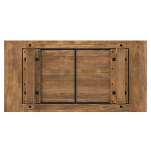 English Elm Whitley Solid Mango 72" Farmhouse Dining Table in Burnt Wax — Trestle Base, Durable Low‑VOC Finish B136P203496