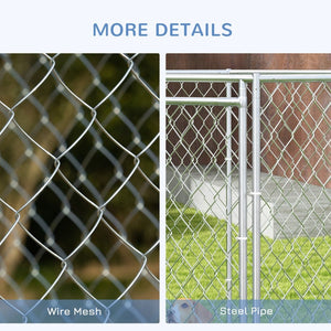 English Elm Pawhut Galvanized Steel Outdoor Dog Run with Lockable Door for Large Breeds W2225P173779