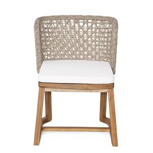 English Elm 3-piece Acacia Wood Bistro Set Wicker Back Chairs Teak Finish Patio Dining N773OD00139B