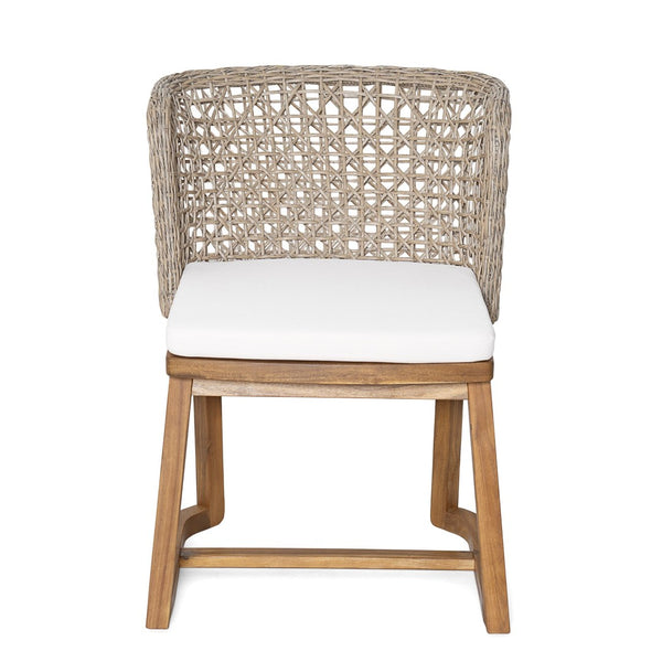 English Elm 5-piece Acacia Wood Outdoor Dining Set with Wicker Back Chairs Teak Patio Garden N773OD00138B