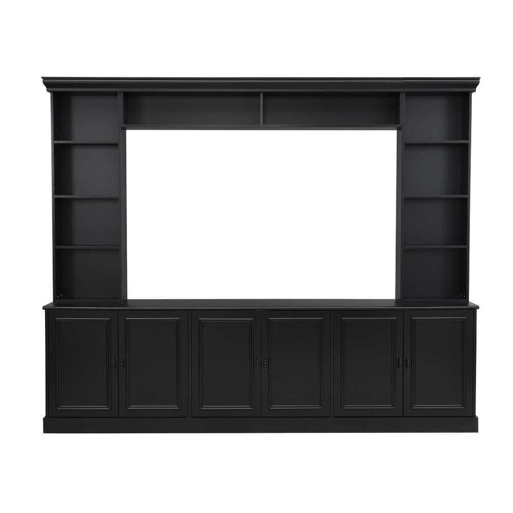 English Elm Tv Stand Mid-century Retro Cabinet with Open Shelving and Enclosed Storage for Living Room N721P379049B