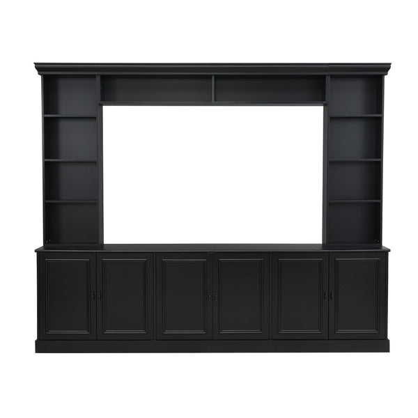 English Elm Tv Stand Mid-century Retro Cabinet with Open Shelving and Enclosed Storage for Living Room N721P379049B