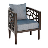 INK+IVY Crackle Mid-Century Accent Chair FPF18-0414 Blue