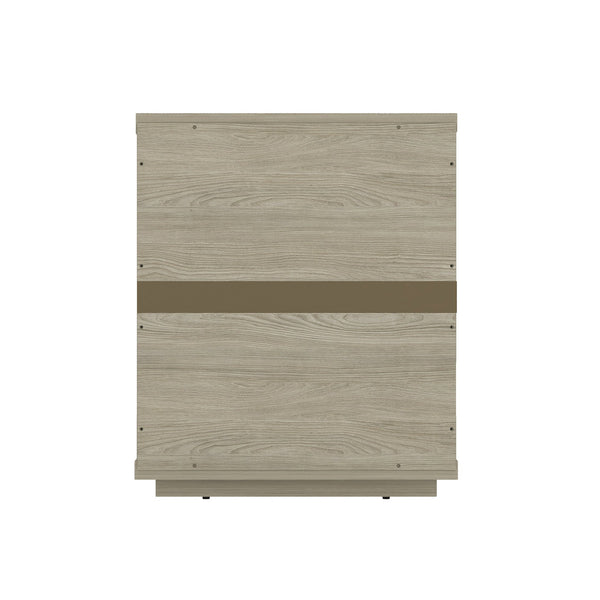 English Elm Evelyn Natural 20" Nightstand with 1 Drawer & Open Shelf, Rounded Edges, Sleek Pulls, Raised Base B365P398518