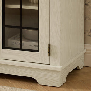 English Elm 58" Modern TV Stand with 18" Electric Fireplace, Faux Stone Mantel, Ample Storage & Cable Management for Living Room Comfort and Style White W2275S00025