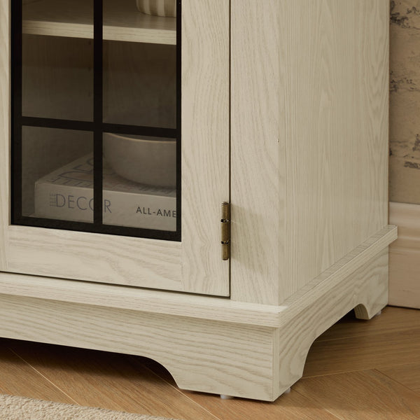 English Elm 58" Modern TV Stand with 18" Electric Fireplace, Faux Stone Mantel, Ample Storage & Cable Management for Living Room Comfort and Style White W2275S00025