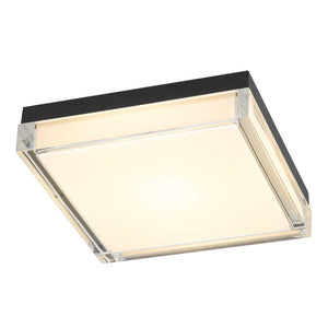 English Elm 11-inch Matte Led Flush Mount Ceiling Light Dimmable Frosted Diffuser Modern Low Profile Black B370P398964