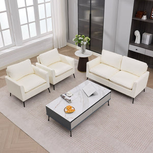 English Elm Ts Cat Paw Faux Leather Accent Chair Nordic Retro Single Seat for Bedroom Lounge Cream White W2311P457722