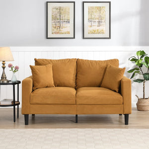 English Elm 57 Inch Compact Upholstered Loveseat with Hardwood Frame for Modern Living Spaces W311P221206