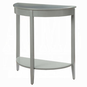 English Elm Justino Half Moon Console Table Gray Melamine Pine Legs Open Shelf Entryway Accent B2726P419746
