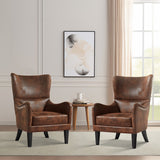 Christopher Knight Home® Hi-Back Studded Armchair Set - Contemporary Style, Nailhead Accents, Microfiber Upholstery - 2 Chairs