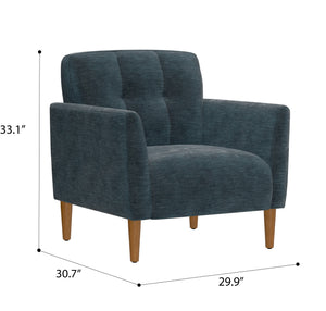 English Elm Wallace & Bay - Blue Accent Chair with Pacific Ocean Hue, Engineered Wood, Transitional Style, Easy-Care Comfort B2709P212531