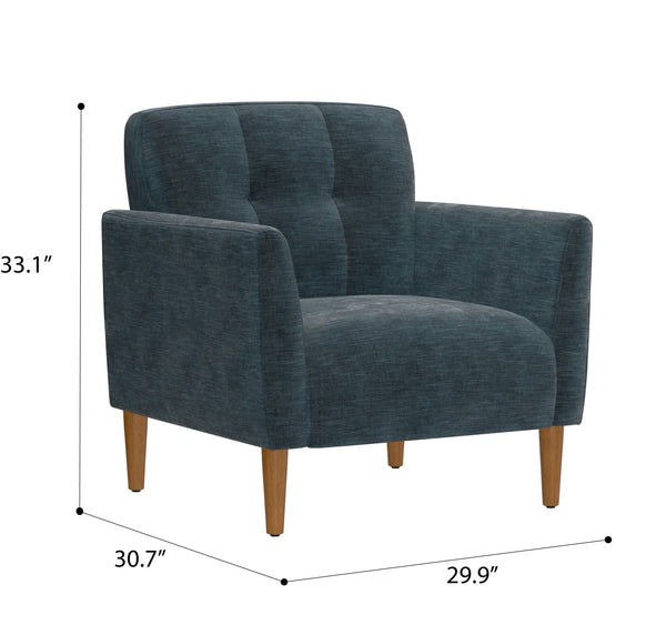 English Elm Wallace & Bay - Blue Accent Chair with Pacific Ocean Hue, Engineered Wood, Transitional Style, Easy-Care Comfort B2709P212531