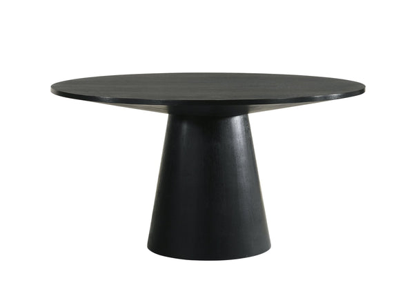 English Elm Adn01802-1 Round Oak Veneer Dining Table Top Matte Black Modern Transitional B2726P250490