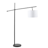 INK+IVY Keller Casual Adjustable Arched Floor Lamp with Drum Shade II154-0117 Oil Rubbed Bronze/Cream