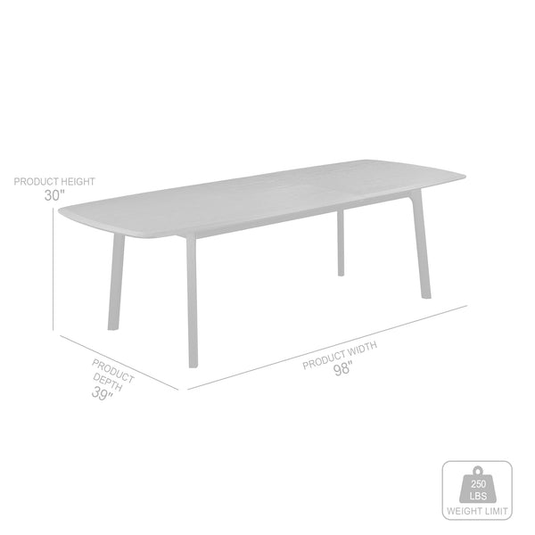 English Elm Serenza Extendable Rectangle Dining Table 98" Gray Oak - Modern Oak Hardwood, Seats 6-8, Easy Care B2736P354400