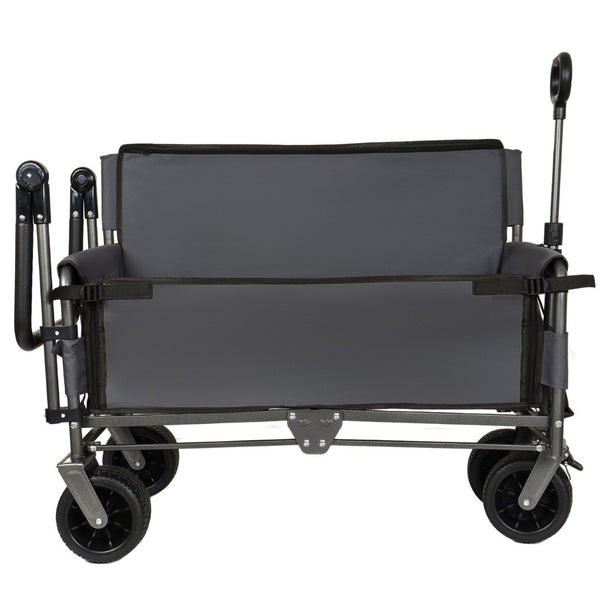English Elm 3-in-1 Folding Wagon with Canopy Bench Seat 500lb All Terrain Heavy Duty Cart Gray W2932P354212