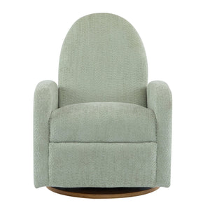 English Elm 360 Swivel Glider Recliner with Solid Wood Base Contemporary Upholstered Lounge Chair Light Green N771P363407L