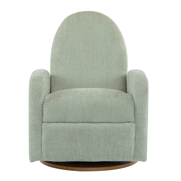 English Elm 360 Swivel Glider Recliner with Solid Wood Base Contemporary Upholstered Lounge Chair Light Green N771P363407L