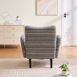 English Elm Modern Bouclé Armchair with High-Density Foam, Side Pocket & Solid Wood Legs for Cozy Reading Spots Dark Gray W395P376572