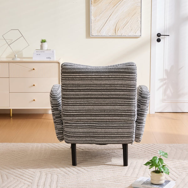 English Elm Modern boucle armchair with high-density foam cushion, solid wood legs, 500lb capacity, cozy reading seat Dark Gray W395P376572