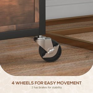 English Elm Vinsetto Rustic Brown 2-Drawer Mobile File Cabinet with Lock, Hanging Bars, Shelves & Wheels W2225P173973