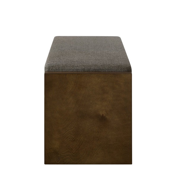 English Elm 47" Accent Bench with Lower Shelf Shoe Rack, Removable Padded Cushion, Modern Entryway Seating with Storage and Raised Sides for Stability Granite W2186P292147