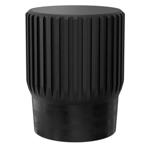 English Elm Lyall Fluted Mango Wood Round Side Table Black Stained Accent for Modern Interiors B136P419857
