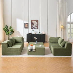 English Elm 6-piece U-shaped Modular Sectional with Chaise Soft Corduroy Family Lounge Sofa W3163S00106