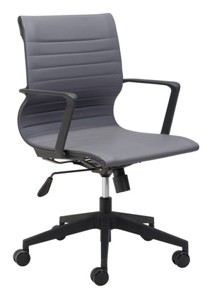 Zuo Modern Stacy Modern Office Chair In Dark Gray - Ergonomic Design With Rolling Base & Locking Tilt Feature Gray 100% Polyurethane,Steel,Nylon 110961-zuo-modern